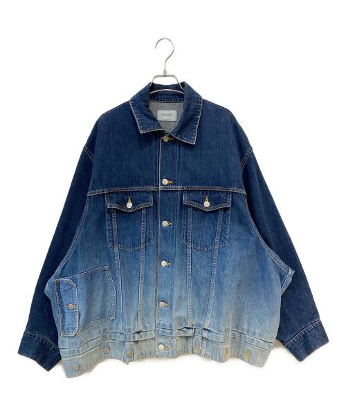 beautiful people（ビューティフルピープル）beautiful people (ビューティフルピープル) double-end selvedge bleach denim blouson インディゴ サイズ:40の古着・服飾アイテム