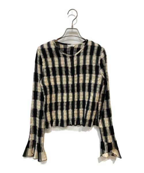 CLANE（クラネ）CLANE (クラネ) SHIRRING DESIGN BLOUSE ブラック サイズ:2の古着・服飾アイテム