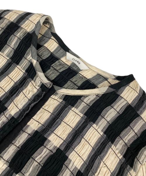 CLANE（クラネ）CLANE (クラネ) SHIRRING DESIGN BLOUSE ブラック サイズ:2の古着・服飾アイテム