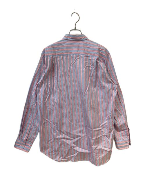 COMME des GARCONS HOMME PLUS（コムデギャルソンオムプリュス）COMME des GARCONS HOMME PLUS (コムデギャルソンオムプリュス) ストライプ チェック 切替シャツ ブルー サイズ: Mの古着・服飾アイテム