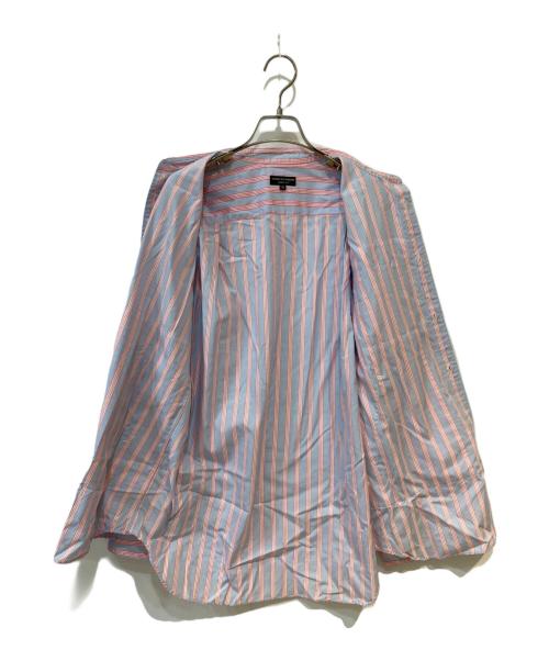 COMME des GARCONS HOMME PLUS（コムデギャルソンオムプリュス）COMME des GARCONS HOMME PLUS (コムデギャルソンオムプリュス) ストライプ チェック 切替シャツ ブルー サイズ: Mの古着・服飾アイテム