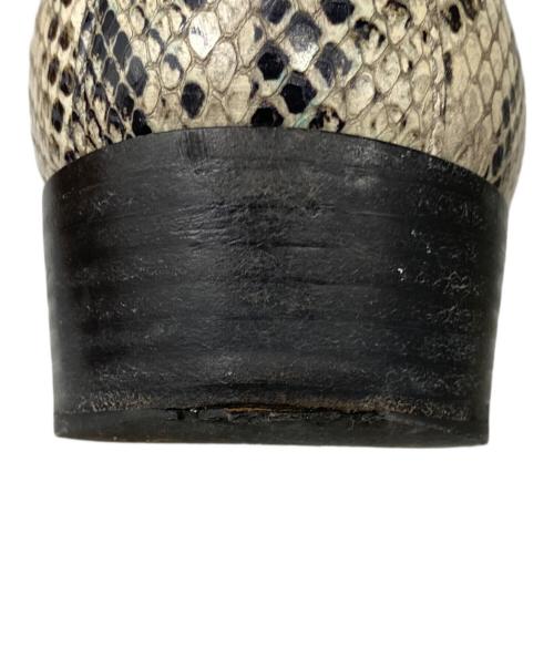 BOTTEGA VENETA（ボッテガベネタ）BOTTEGA VENETA (ボッテガベネタ) パイソン柄 スクエアトゥーロングブーツ ベージュ サイズ:40の古着・服飾アイテム