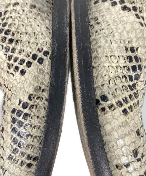 BOTTEGA VENETA（ボッテガベネタ）BOTTEGA VENETA (ボッテガベネタ) パイソン柄 スクエアトゥーロングブーツ ベージュ サイズ:40の古着・服飾アイテム