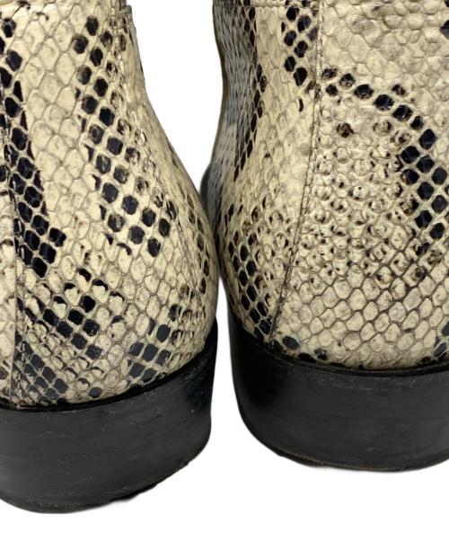 BOTTEGA VENETA（ボッテガベネタ）BOTTEGA VENETA (ボッテガベネタ) パイソン柄 スクエアトゥーロングブーツ ベージュ サイズ:40の古着・服飾アイテム