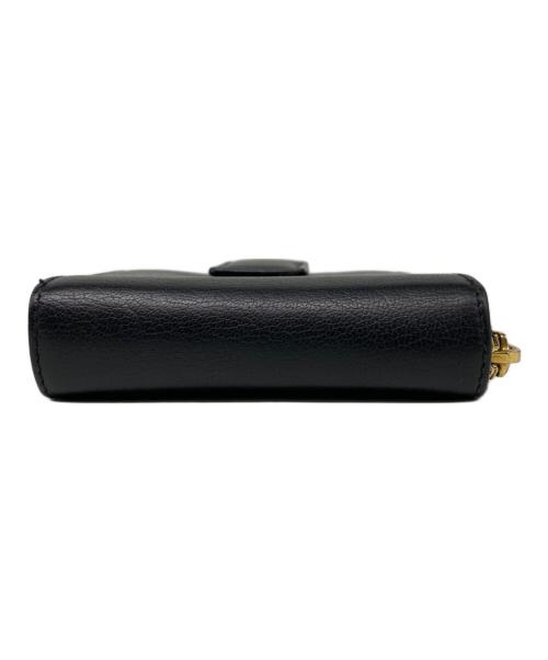 Yves Saint Laurent（イヴサンローラン）Yves Saint Laurent (イヴサンローラン) CHEVRETTE 2A シェブレッテ2A YSLロゴ ラウンドファスナーウォレット ブラックの古着・服飾アイテム