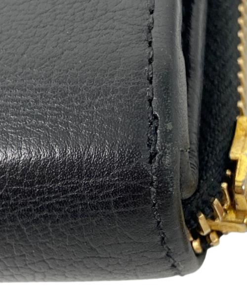 Yves Saint Laurent（イヴサンローラン）Yves Saint Laurent (イヴサンローラン) CHEVRETTE 2A シェブレッテ2A YSLロゴ ラウンドファスナーウォレット ブラックの古着・服飾アイテム
