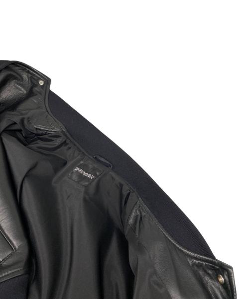 EMPORIO ARMANI（エンポリオ アルマーニ）EMPORIO ARMANI (エンポリオ アルマーニ) ラムレザージャケット ブラック サイズ:50の古着・服飾アイテム