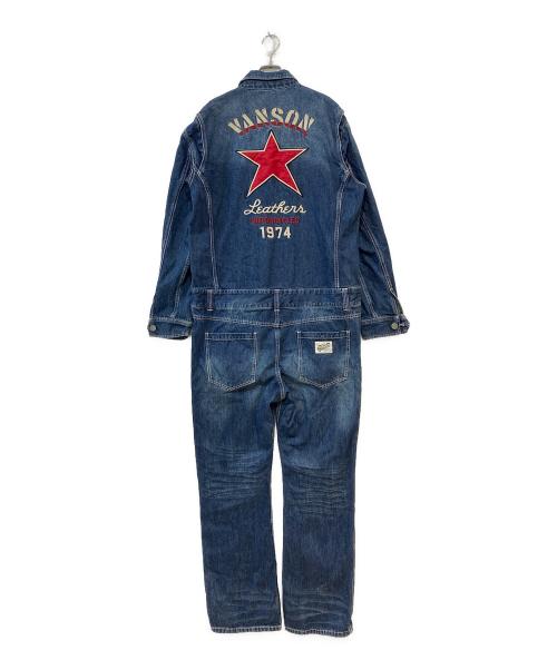 VANSON（バンソン）VANSON (バンソン) スター デニムオールインワン ブルー サイズ:XLの古着・服飾アイテム