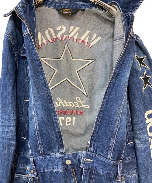 VANSON（バンソン）VANSON (バンソン) スター デニムオールインワン ブルー サイズ:XLの古着・服飾アイテム