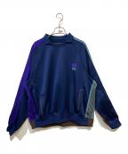 Needles×SSZニードルズ×エスエスズィー）の古着「Track Polo Neck Shirt」｜ネイビー×ブラウン