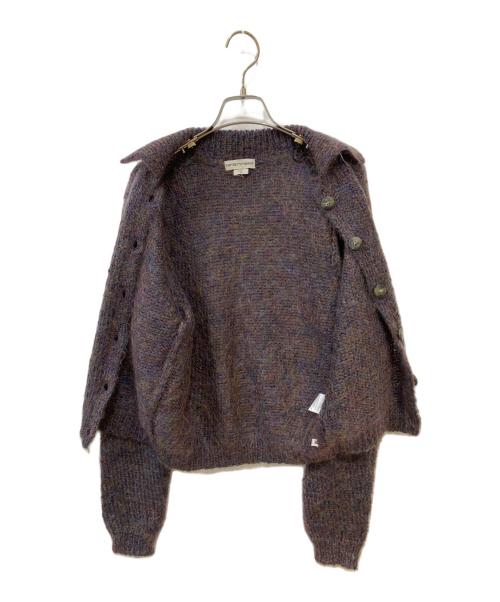 EMPORIO ARMANI（エンポリオ アルマーニ）EMPORIO ARMANI (エンポリオ アルマーニ) 襟付モヘアカーディガン ブラウン サイズ: Mの古着・服飾アイテム