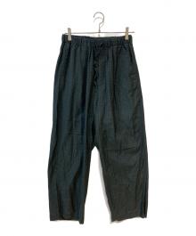 YOKE（ヨーク）の古着「PIXEL LOW PLAID EASY PANTS」｜ブラック
