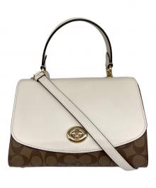 COACH（コーチ）の古着「TILLY TOP HANDLE SATCHEL 2WAYショルダーバッグ」｜ホワイト