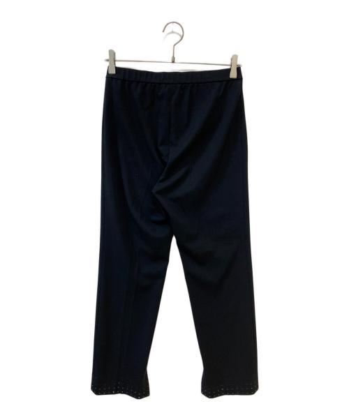 LEONARD FASHION（レオナールファッション）LEONARD FASHION (レオナールファッション) 裾ラインストーンスリットパンツ ブラック サイズ: 38の古着・服飾アイテム