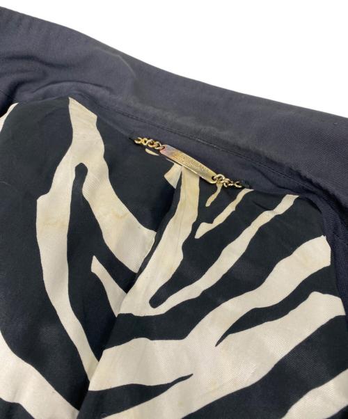 DOLCE & GABBANA（ドルチェ＆ガッバーナ）DOLCE & GABBANA (ドルチェ＆ガッバーナ) 裏地ゼブラ柄 テーラードジャケット ネイビー サイズ:48の古着・服飾アイテム