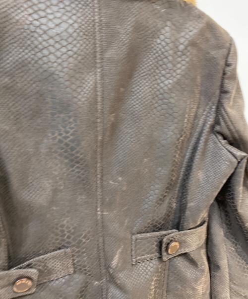 ARMANI COLLEZIONI（アルマーニ コレツィオーニ）ARMANI COLLEZIONI (アルマーニ コレツィオーニ) ファー付 Payton Patterned Jacket ブラウン サイズ:40の古着・服飾アイテム