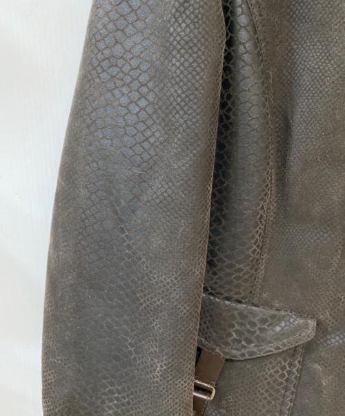 ARMANI COLLEZIONI（アルマーニ コレツィオーニ）ARMANI COLLEZIONI (アルマーニ コレツィオーニ) ファー付 Payton Patterned Jacket ブラウン サイズ:40の古着・服飾アイテム