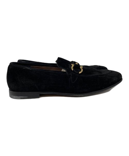 Salvatore Ferragamo（サルヴァトーレ フェラガモ）Salvatore Ferragamo (サルヴァトーレ フェラガモ) ALESSIO スウェード ビットローファー ブラック サイズ:8の古着・服飾アイテム