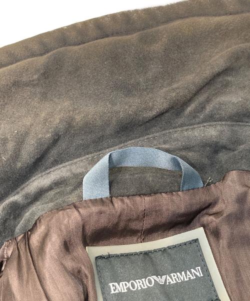 EMPORIO ARMANI（エンポリオ アルマーニ）EMPORIO ARMANI (エンポリオ アルマーニ) スウェードジャケット ダークブラウン サイズ:Mの古着・服飾アイテム