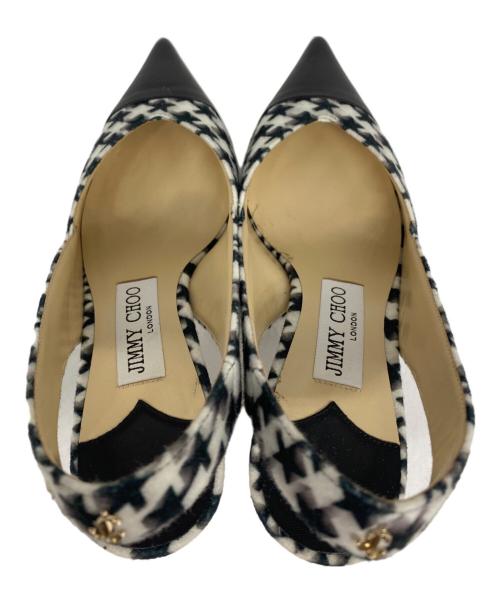 JIMMY CHOO（ジミーチュウ）JIMMY CHOO (ジミーチュウ) LIYA 65 スター柄 パンプス ホワイト×ブラック サイズ:36の古着・服飾アイテム