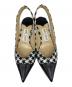 中古・古着 JIMMY CHOO (ジミーチュウ) LIYA 65 スター柄 パンプス ホワイト×ブラック サイズ:36：13000円