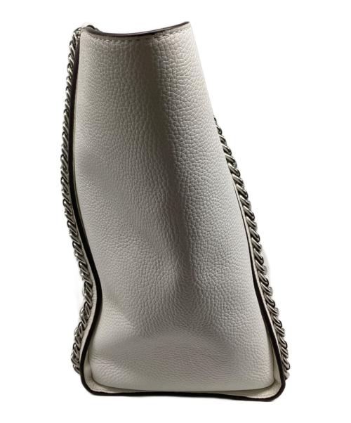 MICHAEL KORS（マイケルコース）MICHAEL KORS (マイケルコース) Westley Large Pebbled Leather Chain-Link Tote Bag ホワイトの古着・服飾アイテム