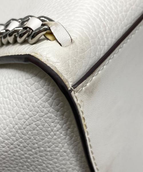 MICHAEL KORS（マイケルコース）MICHAEL KORS (マイケルコース) Westley Large Pebbled Leather Chain-Link Tote Bag ホワイトの古着・服飾アイテム