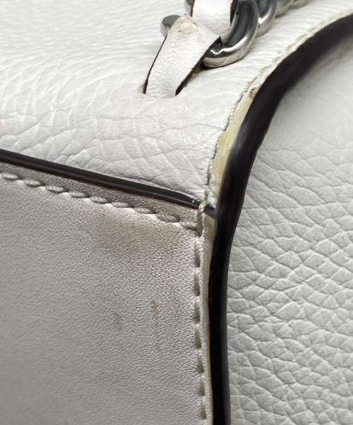 MICHAEL KORS（マイケルコース）MICHAEL KORS (マイケルコース) Westley Large Pebbled Leather Chain-Link Tote Bag ホワイトの古着・服飾アイテム