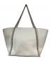 MICHAEL KORS (マイケルコース) Westley Large Pebbled Leather Chain-Link Tote Bag ホワイト：15000円