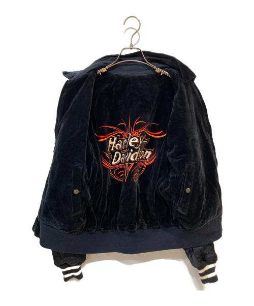 HARLEY-DAVIDSON（ハーレーダビッドソン）HARLEY-DAVIDSON (ハーレーダビッドソン) ベロアスカジャン / リバーシブルジャケット ブラック サイズ:Lの古着・服飾アイテム