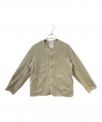 DANTONダントン）の古着「FLEECE COLLARLESS JACKET」｜ベージュ