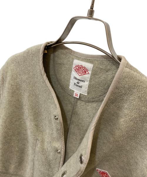 DANTON（ダントン）DANTON (ダントン) FLEECE COLLARLESS JACKET ベージュ サイズ:34の古着・服飾アイテム