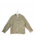 DANTON（ダントン）の古着「FLEECE COLLARLESS JACKET」｜ベージュ