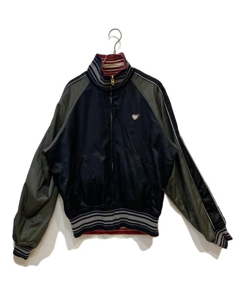 HUMAN MADE（ヒューマンメイド）HUMAN MADE (ヒューマンメイド) REVERSIBLE SATIN JACKET ブラック×カーキ サイズ:Mの古着・服飾アイテム
