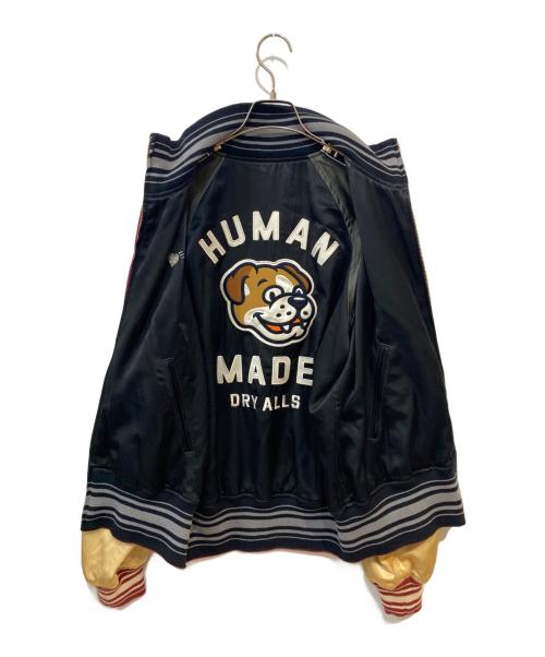 HUMAN MADE（ヒューマンメイド）HUMAN MADE (ヒューマンメイド) REVERSIBLE SATIN JACKET ブラック×カーキ サイズ:Mの古着・服飾アイテム