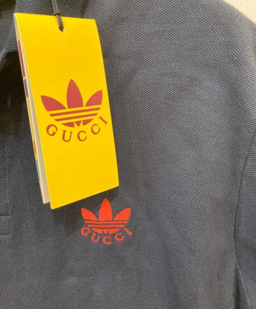GUCCI（グッチ）GUCCI (グッチ) adidas (アディダス) 22AW Cotton Piquet Polo ネイビー サイズ:XS 未使用品の古着・服飾アイテム