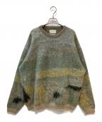 YOKEヨーク）の古着「LANDSCAPE MOHAIR JACQUARD CREWNECK SWEATER」｜グリーン