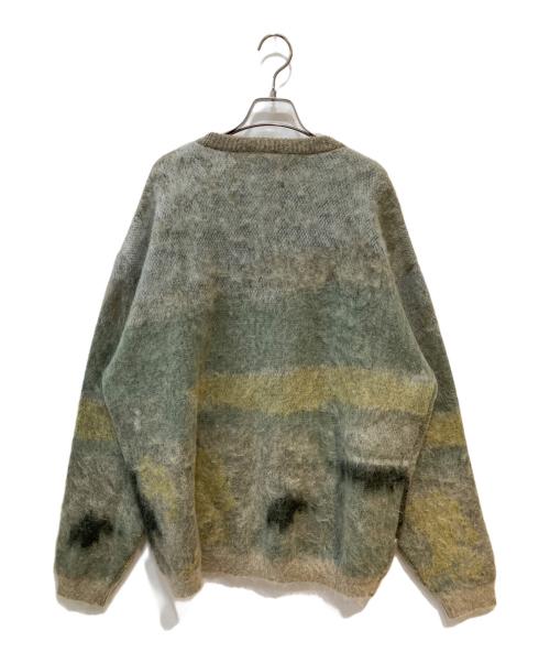 YOKE（ヨーク）YOKE (ヨーク) LANDSCAPE MOHAIR JACQUARD CREWNECK SWEATER グリーン サイズ:2の古着・服飾アイテム