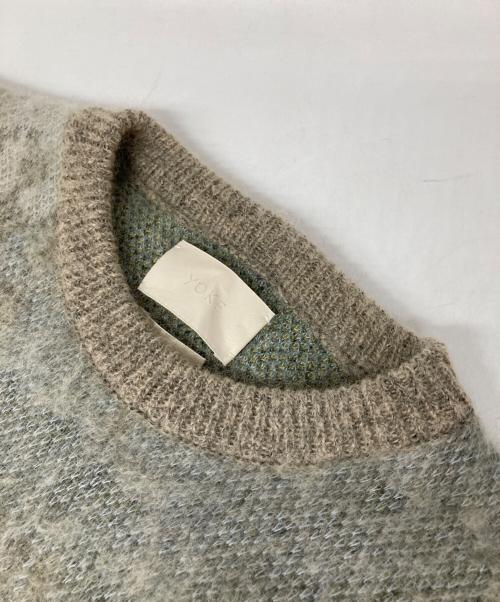 YOKE（ヨーク）YOKE (ヨーク) LANDSCAPE MOHAIR JACQUARD CREWNECK SWEATER グリーン サイズ:2の古着・服飾アイテム
