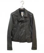 DIESELディーゼル）の古着「ラムレザーダブルライダースジャケット」｜ブラック