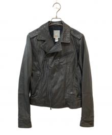 DIESEL（ディーゼル）の古着「ラムレザーダブルライダースジャケット」｜ブラック