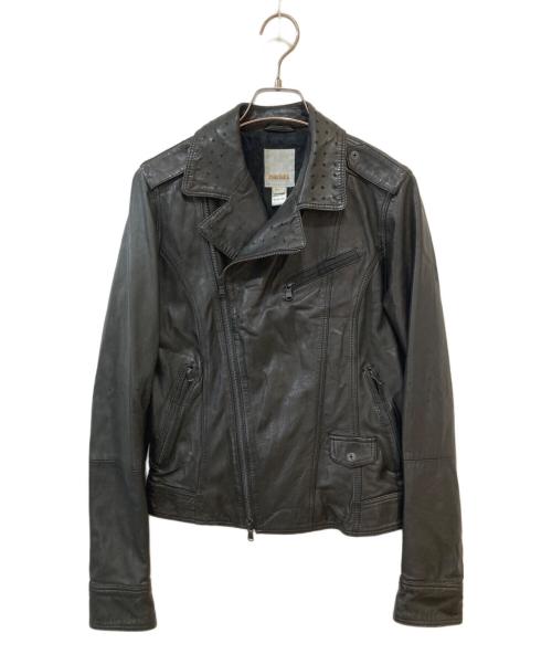DIESEL（ディーゼル）DIESEL (ディーゼル) ラムレザーダブルライダースジャケット ブラック サイズ: Sの古着・服飾アイテム