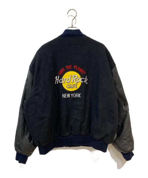 Hard Rock cafe（ハードロックカフェ）Hard Rock cafe (ハードロックカフェ) レザースリーブスタジャン ブラック サイズ: Lの古着・服飾アイテム