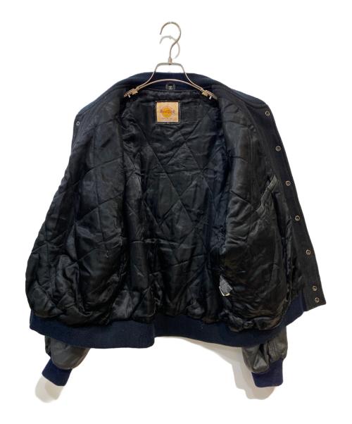 Hard Rock cafe（ハードロックカフェ）Hard Rock cafe (ハードロックカフェ) レザースリーブスタジャン ブラック サイズ: Lの古着・服飾アイテム