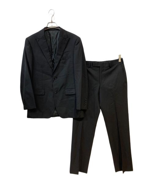 BURBERRY BLACK LABEL（バーバリーブラックレーベル）BURBERRY BLACK LABEL (バーバリーブラックレーベル) ストライプ セットアップスーツ ブラック サイズ:36の古着・服飾アイテム