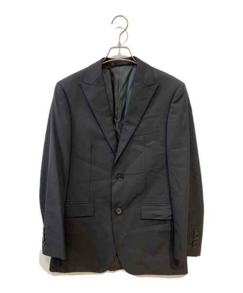 BURBERRY BLACK LABEL（バーバリーブラックレーベル）BURBERRY BLACK LABEL (バーバリーブラックレーベル) ストライプ セットアップスーツ ブラック サイズ:36の古着・服飾アイテム