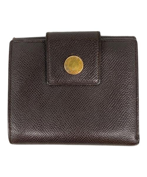 BVLGARI（ブルガリ）BVLGARI (ブルガリ) クラシコ Wホック 2つ折り財布 ブラウンの古着・服飾アイテム