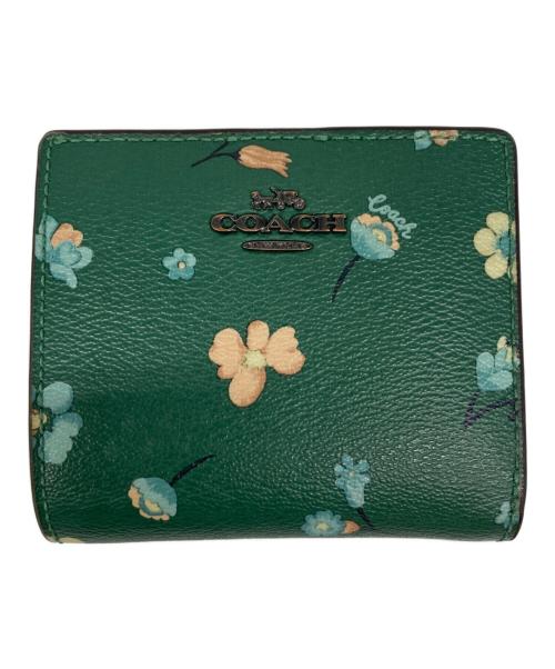 COACH（コーチ）COACH (コーチ) ミスティカル フローラル スナップ ウォレット グリーンの古着・服飾アイテム