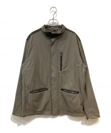 ARMANI COLLEZIONI（アルマーニ コレツィオーニ）の古着「ナイロンレザー切替ジップアップジャケット」｜ベージュ