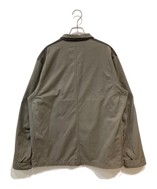 ARMANI COLLEZIONI（アルマーニ コレツィオーニ）ARMANI COLLEZIONI (アルマーニ コレツィオーニ) ナイロンレザー切替ジップアップジャケット ベージュ サイズ:50の古着・服飾アイテム